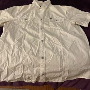Men’s large white short sleeved Buffalo dress shirt